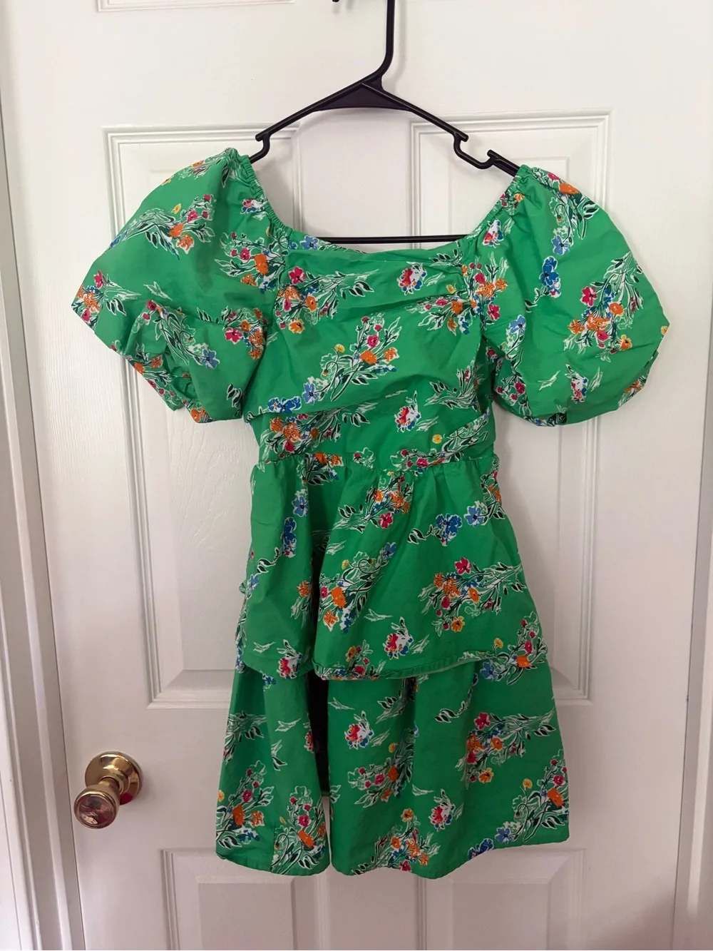 Cat & Jack Green Floral Smocked Waist Dress